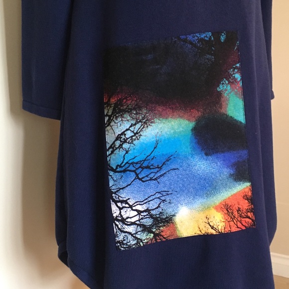 Med 8-10 Boho Heavy Cotton Knit Artsy A-Line Dress - Picture 4 of 7